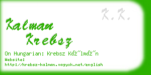 kalman krebsz business card